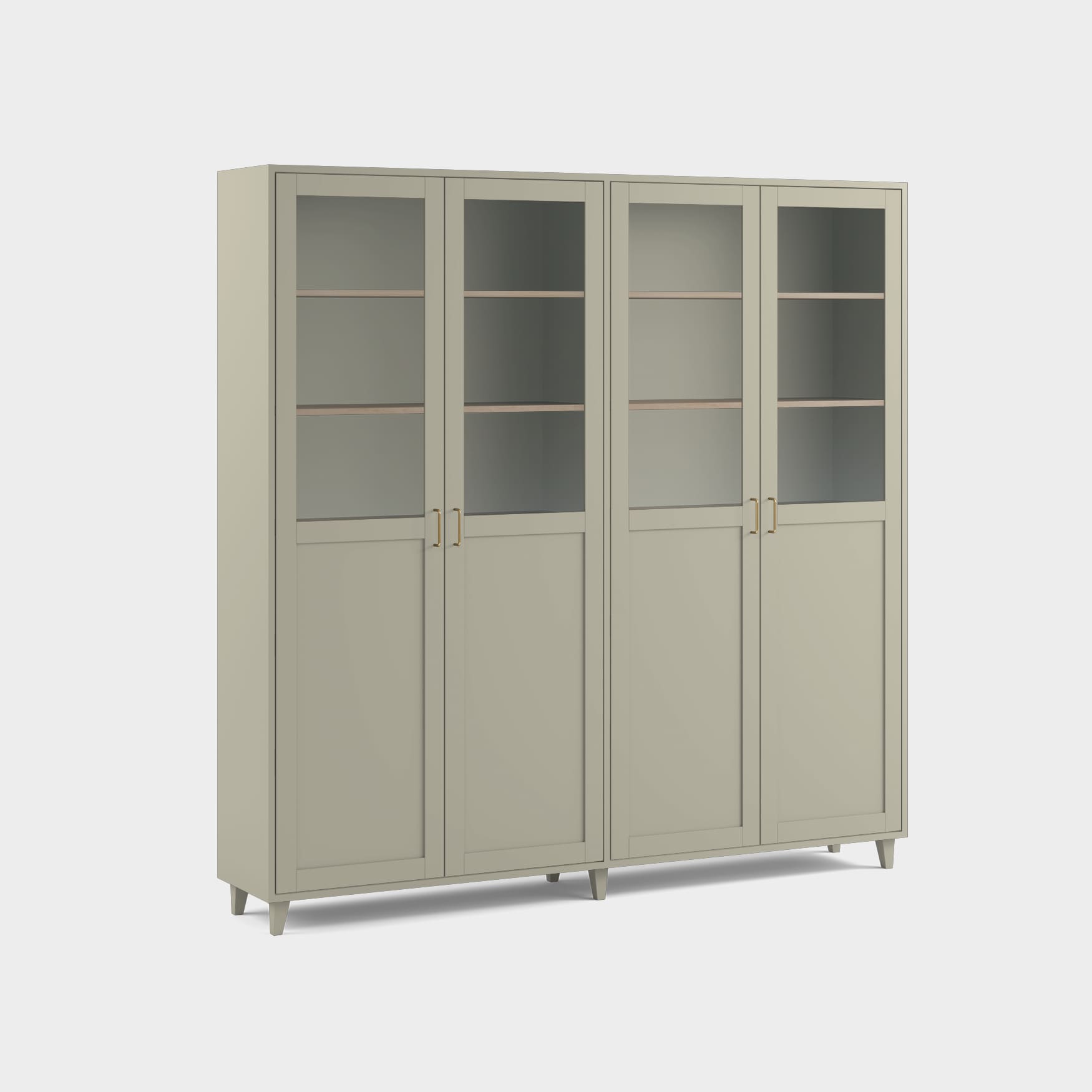 Massiv Högvitrin H10/M22 tempera Dimgrön