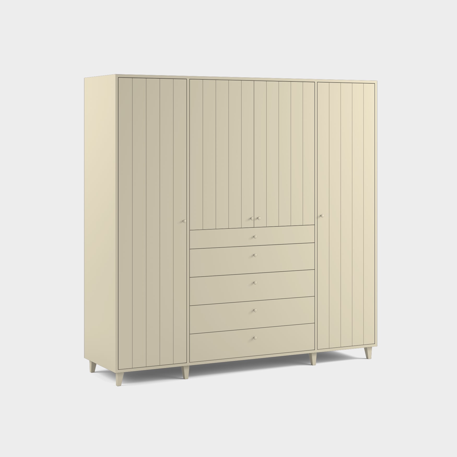 Massiv Klädskåp H10/M121 tempera Ljusgul
