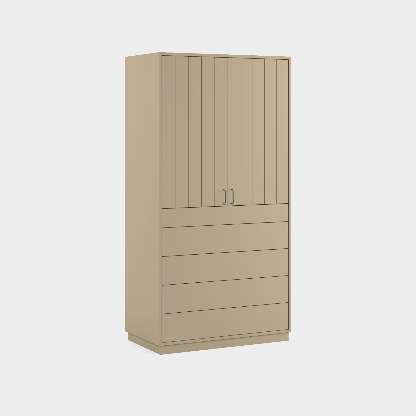 Massiv Klädskåp H10/M2 tempera Beige