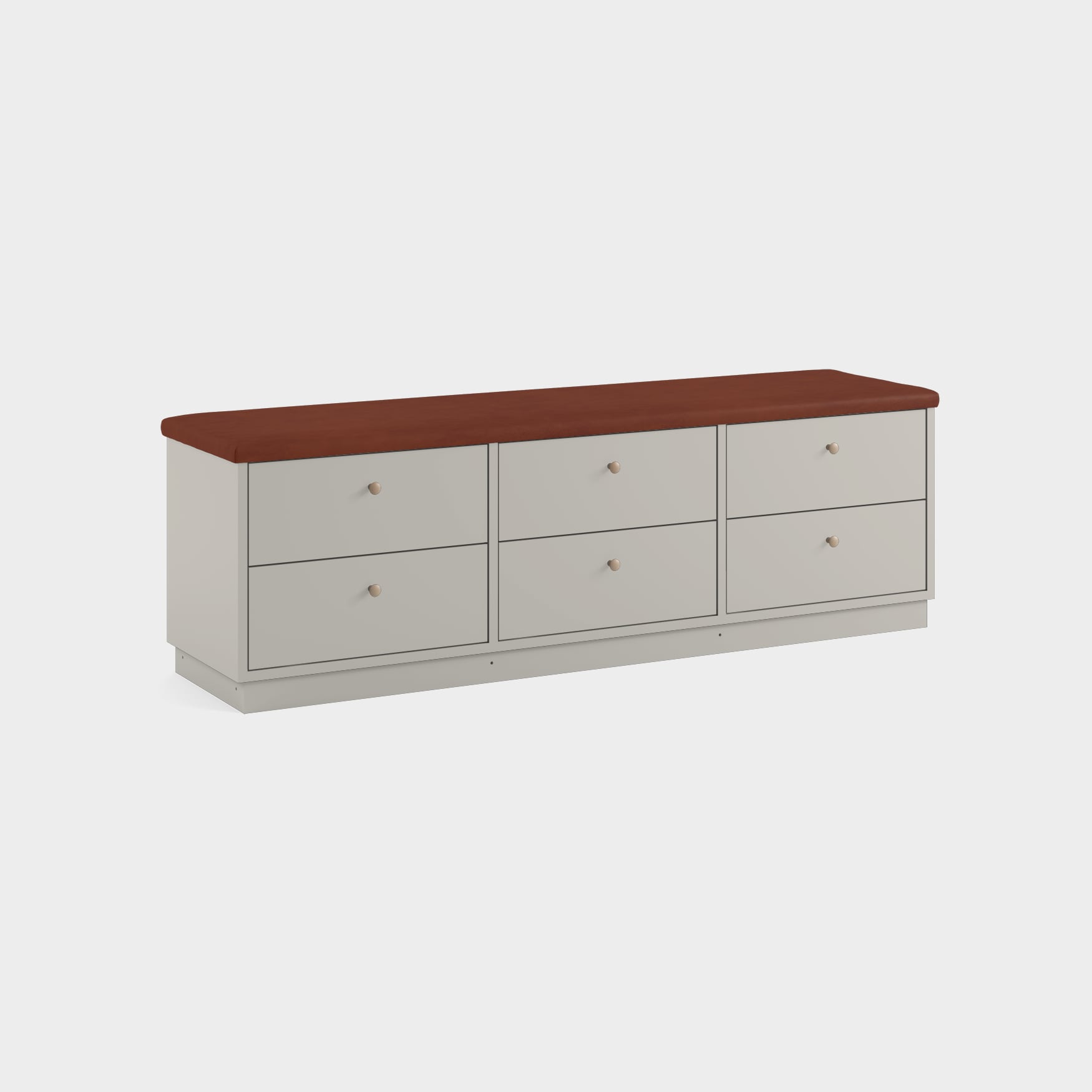 Massiv Sittbänk H2/M111 tempera Ljusgrå Lädersits