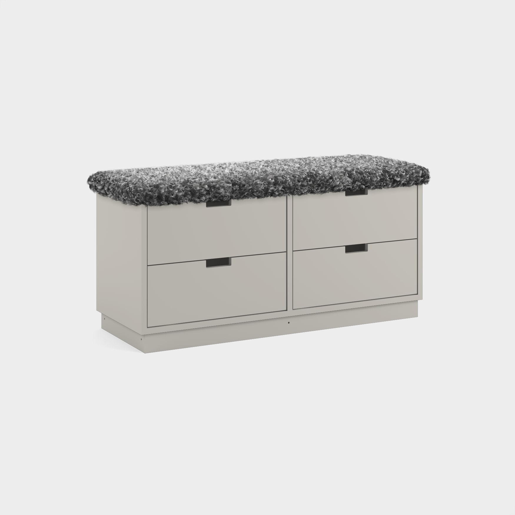 Massiv Sittbänk H2/M11 tempera Ljusgrå Fårskinn