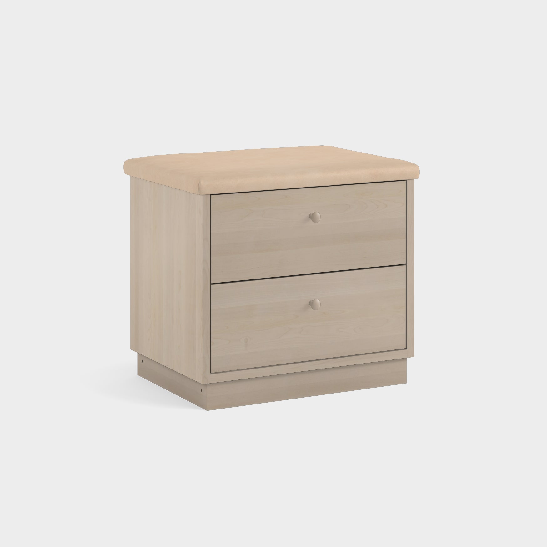 Massiv Sittbänk H2/M1 björk vitolja lädersits
