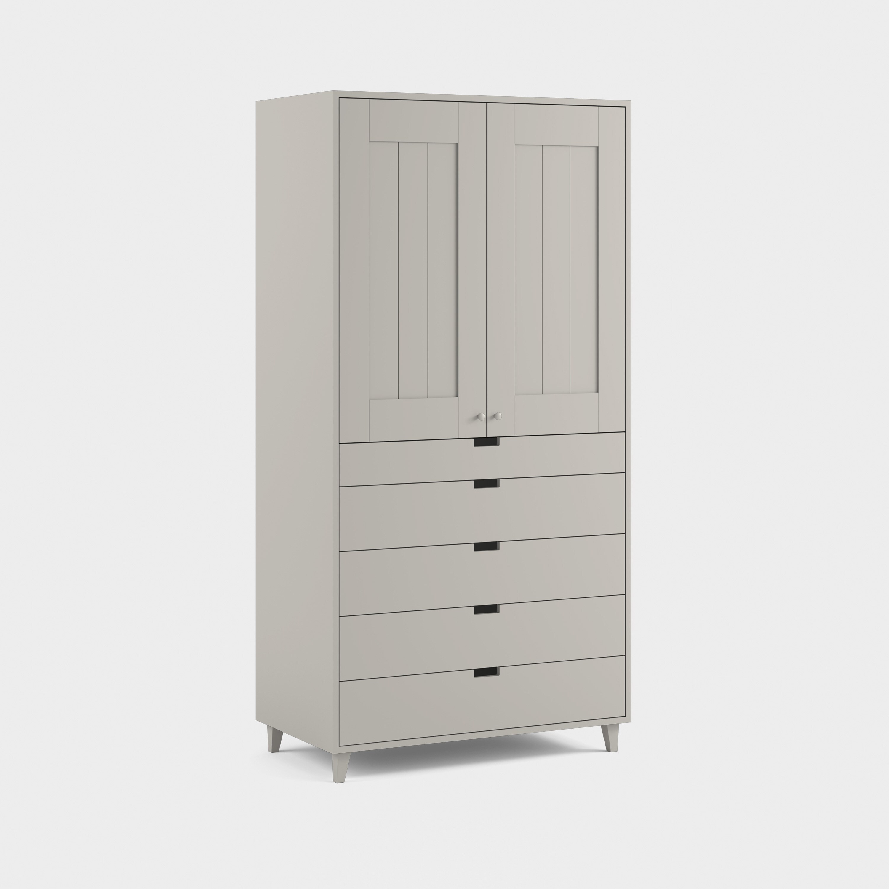 Massiv klädskåp med lådor H10/M2