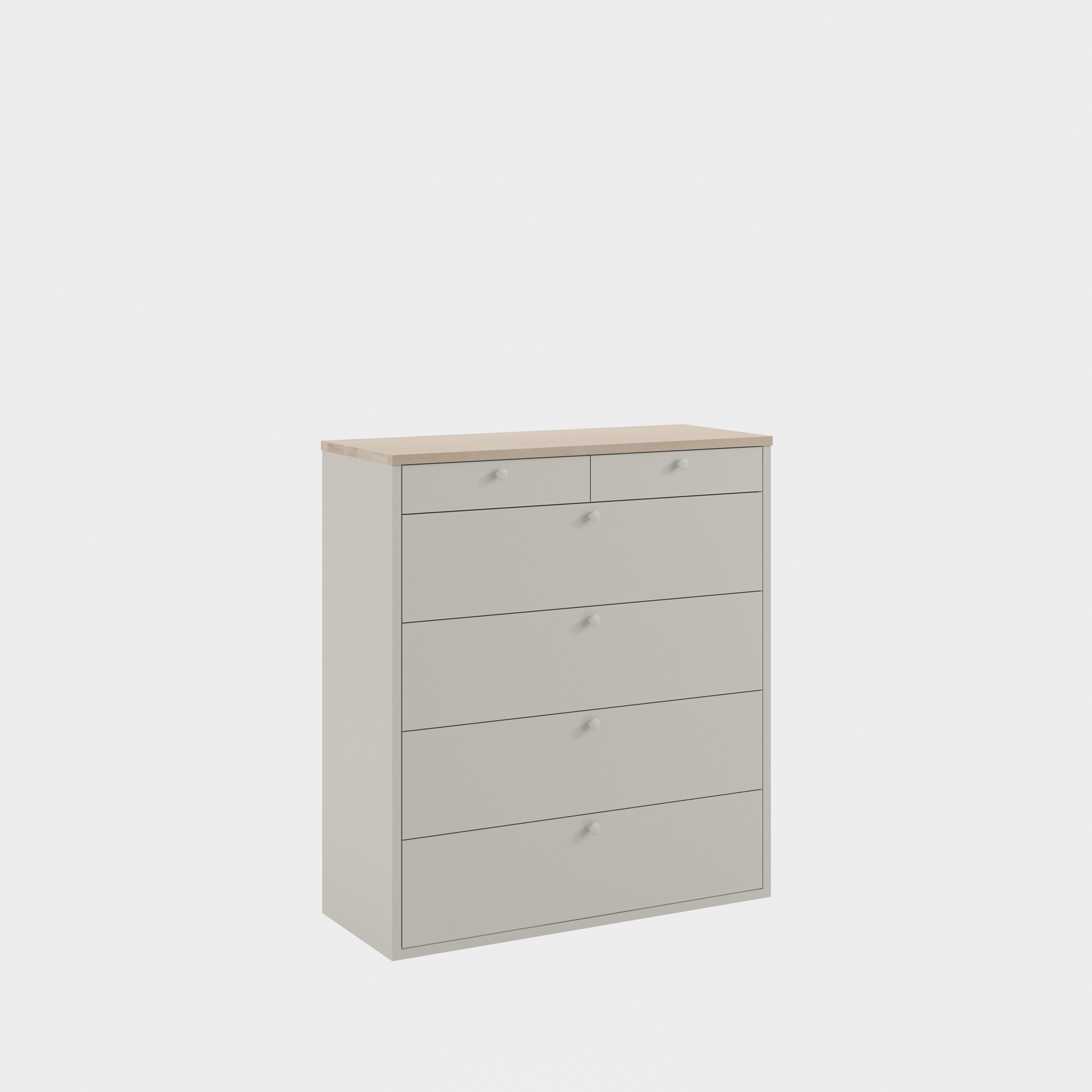 miniMassiv byrå med 6 lådor H4+/M2