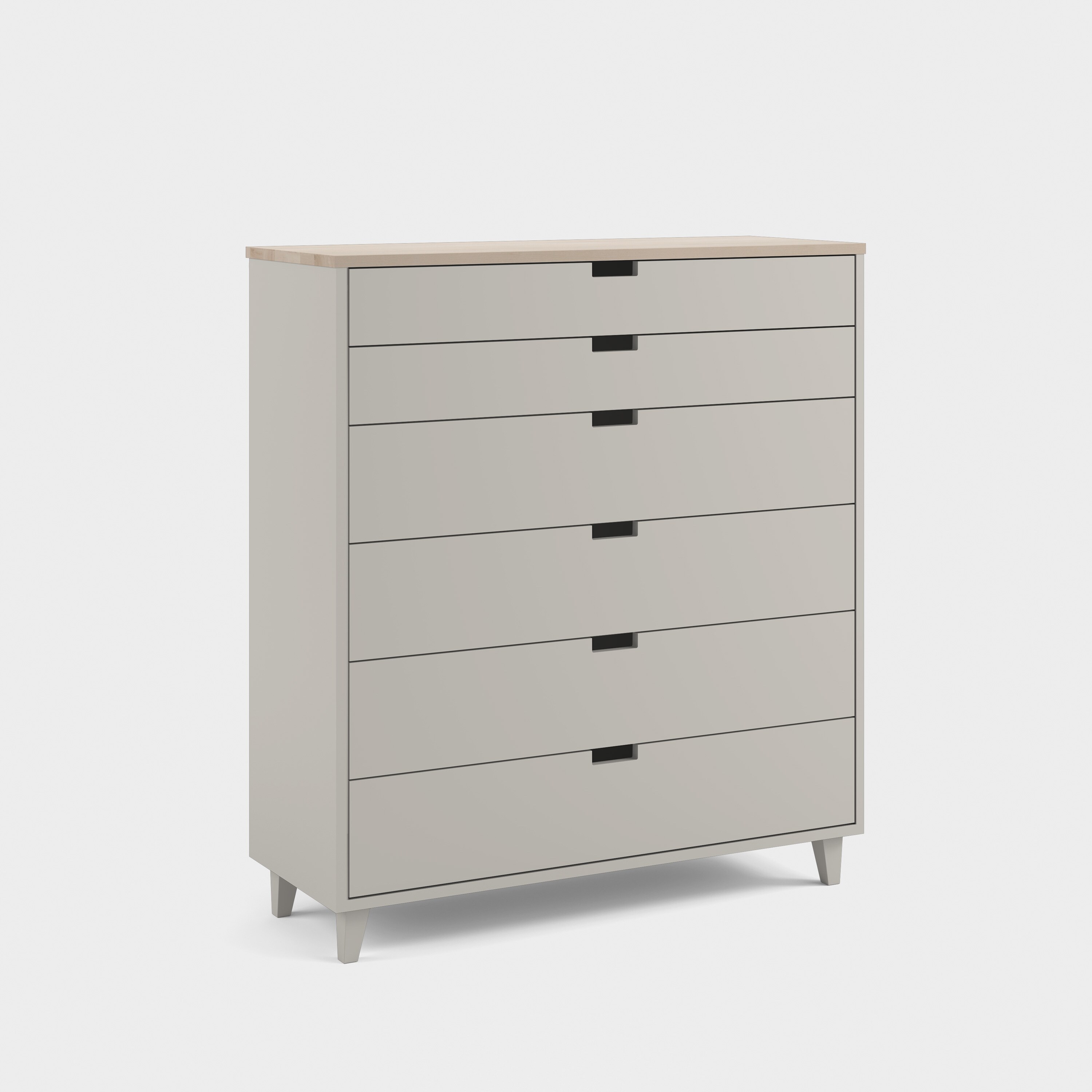 Massiv byrå med 6 lådor H5+/M2
