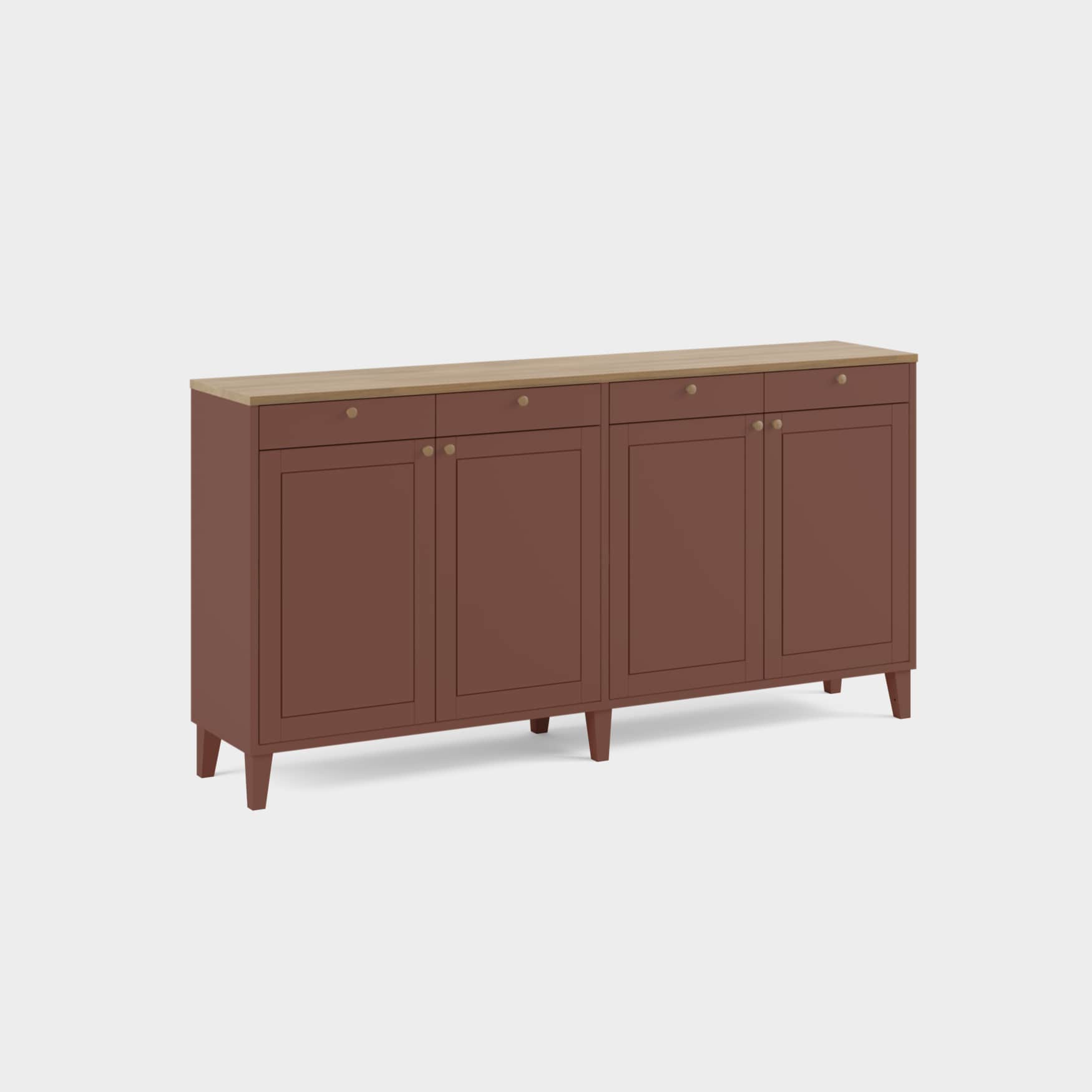miniMassiv Skåp med låda H3+/M22 tempera Brun
