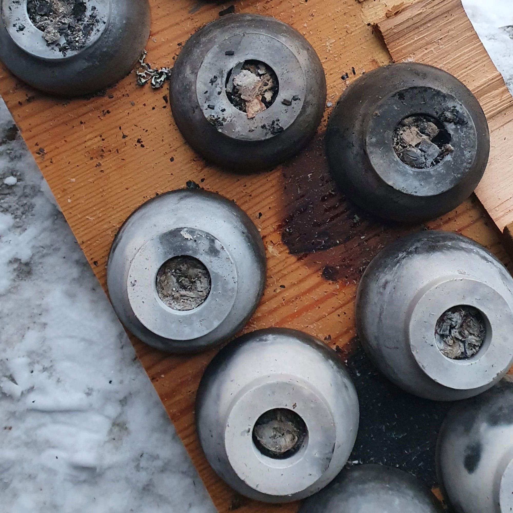 Ljusstake låg rökbränd