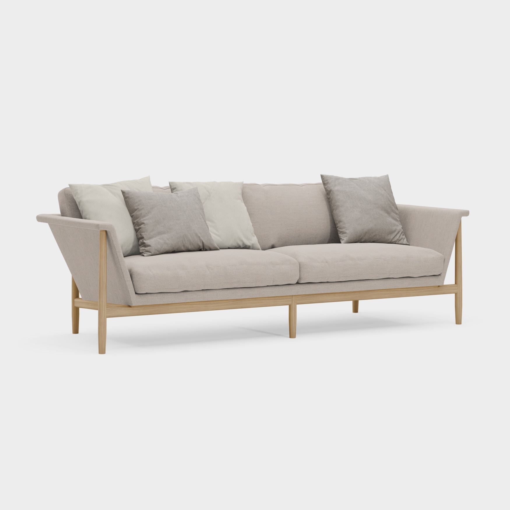 Skalsoffa 85 Laxfjäll ljusbeige/ek olja