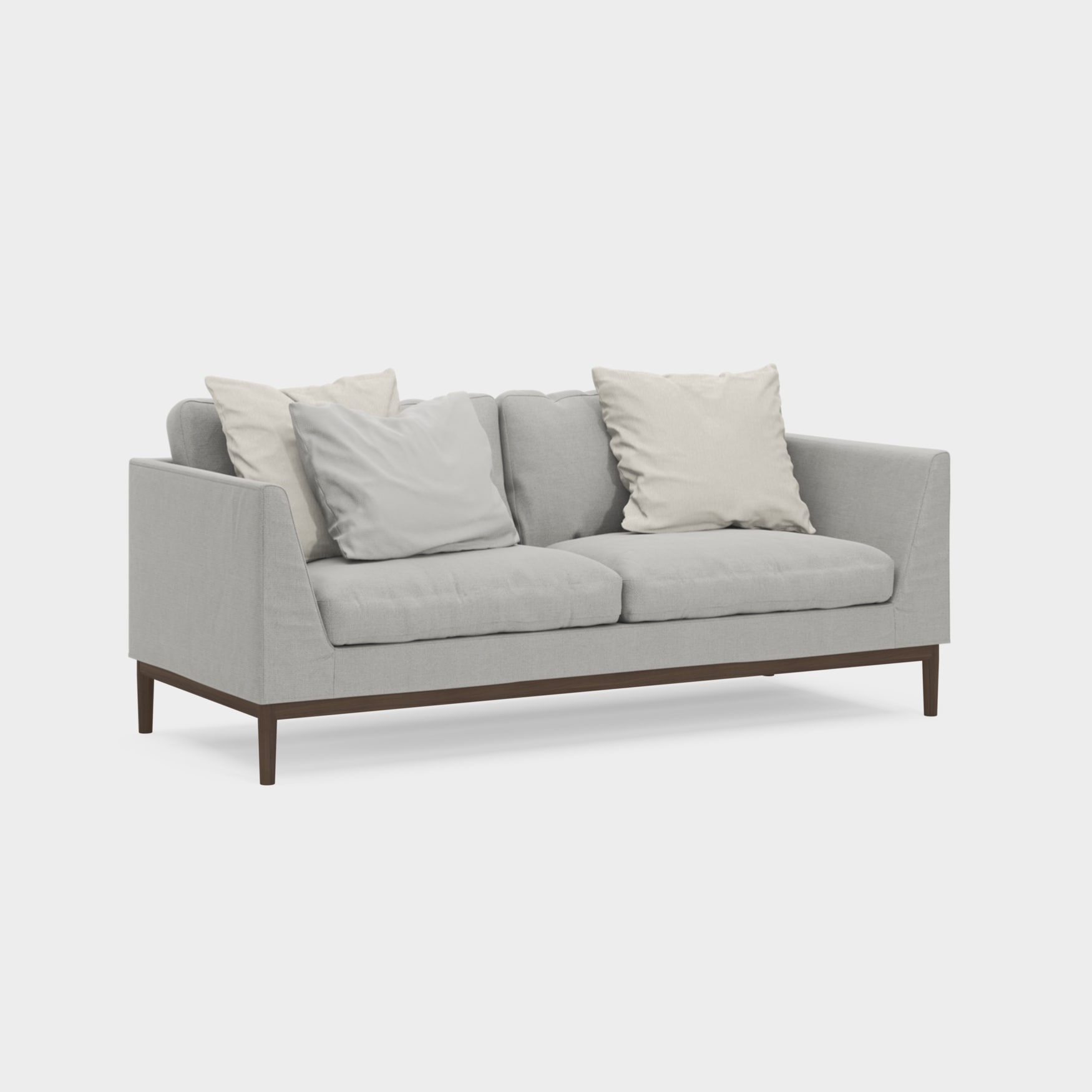 Soffa 85 Linne veneto ljusgrå/benställning ek brunolja